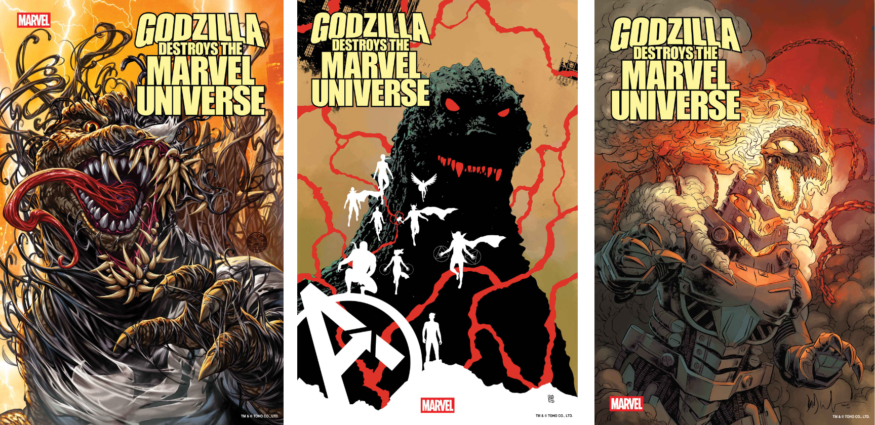 Check Out 'Godzilla Destroys the Marvel Universe' #2 Variant Covers Check Out 'Godzilla Destroys the Marvel Universe' #2 Variant Covers