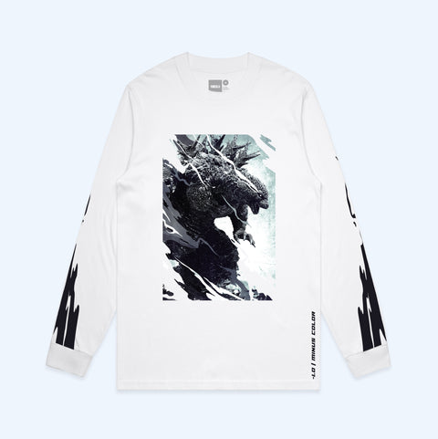 Godzilla Minus One/Minus Color White Long Sleeve Shirt