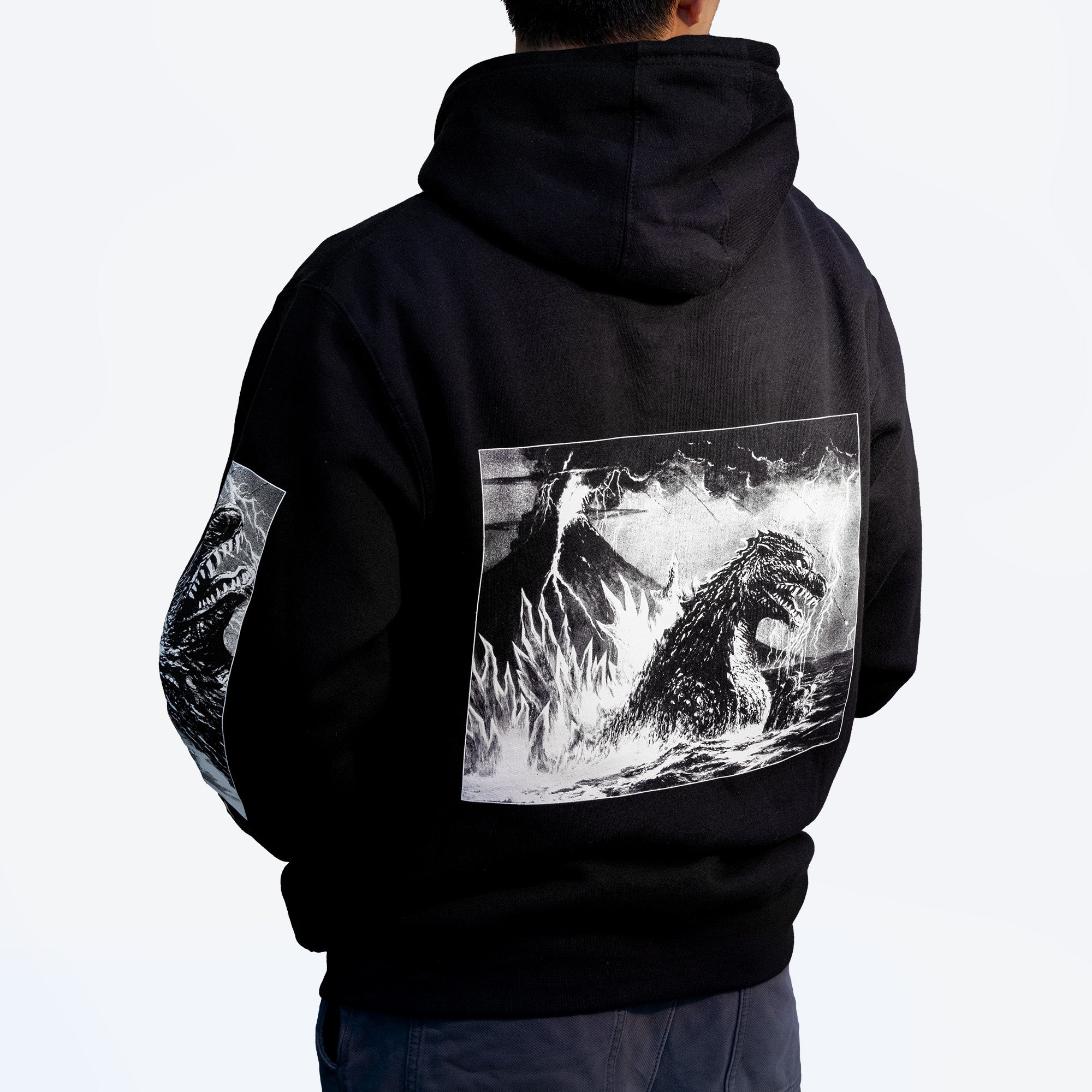 Godzilla Photo Pullover Hoodie - Black