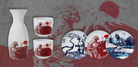 Godzilla Store Japan July Exclusives Plate and Sake Sets