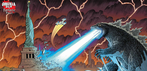 Godzilla vs. Fantastic Four #1 comic book Ryan North interview preview pages