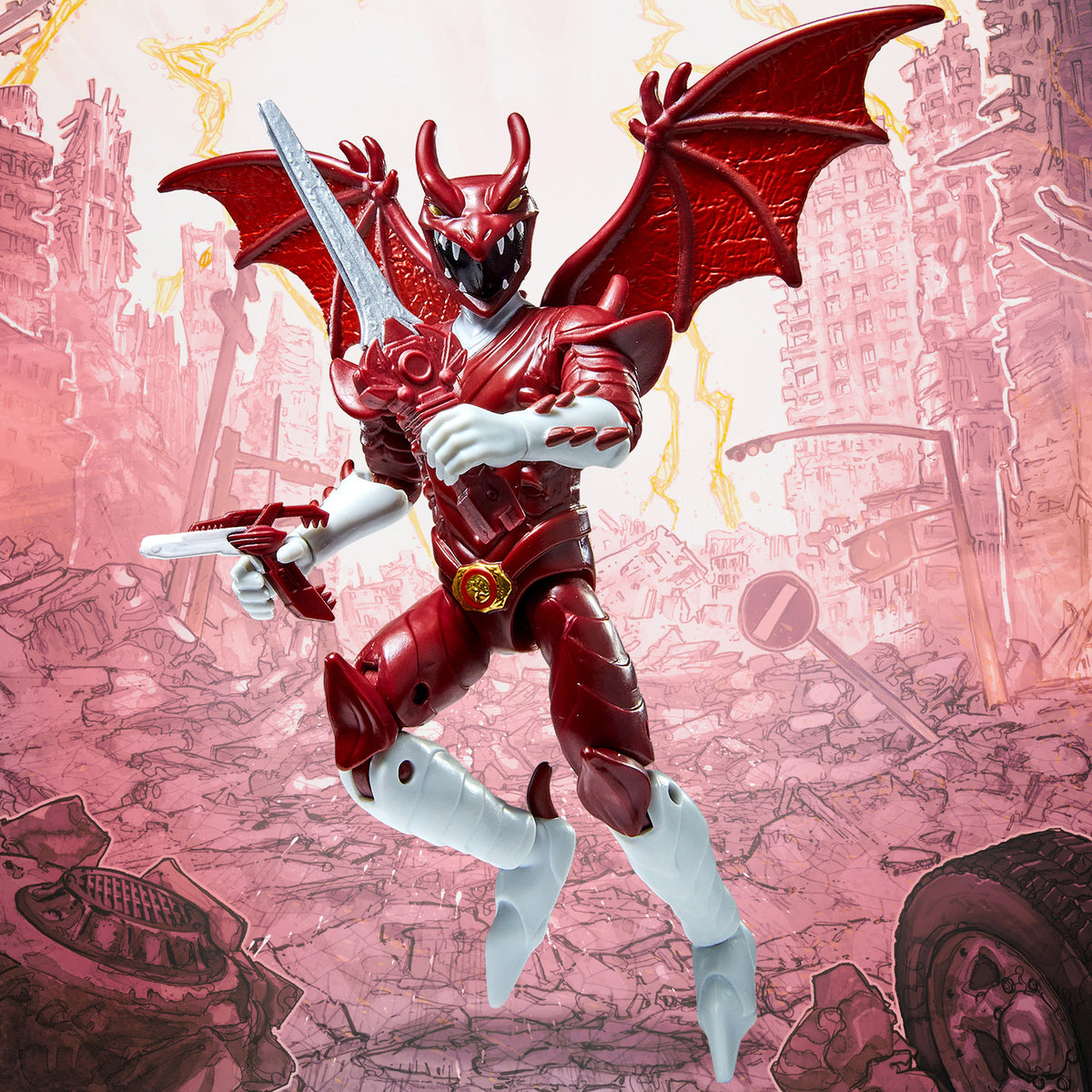 Godzilla vs Mighty Morphin Power Rangers Kaiju Ranger Red Rodan Action