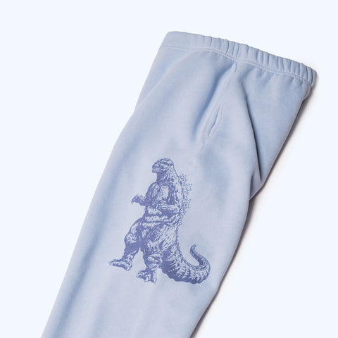 Godzilla Kaiju Print Sweatpants - Blue