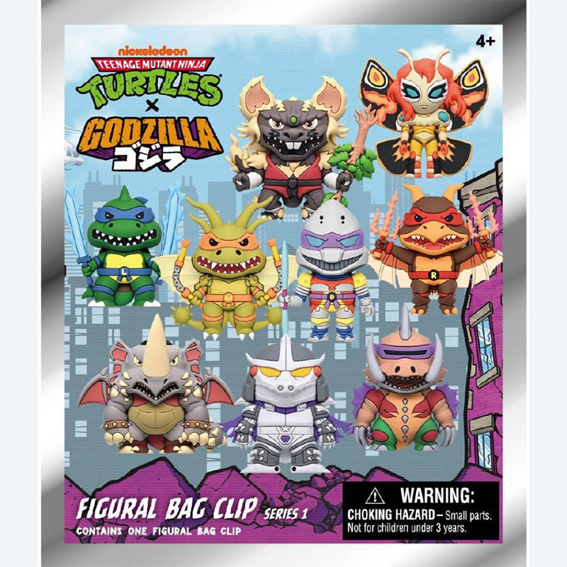 Nakajin キャラクターグッズ Teenage Mutant Ninja Turtles x Godzilla 3D Foam Bag Clip Blind Box