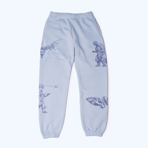 Godzilla Kaiju Print Sweatsuit Set - Blue