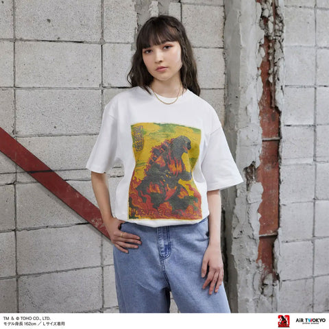 Godzilla vs. Destoroyah 30th Anniversary Scene Illustration T-Shirt 1 White