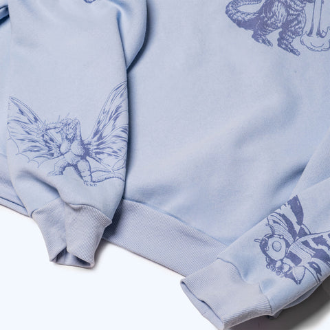 Godzilla Kaiju Print Sweatsuit Set - Blue