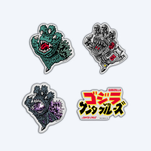 Godzilla vs. Santa Cruz Sticker 4-Pack