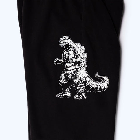 Godzilla Kaiju Print Sweatsuit Set - Black