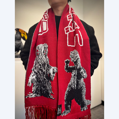 Godzilla vs. Hedorah Knitted Scarf - Red