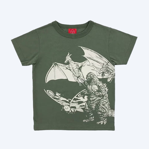 Godzilla｜OJICO Glow T-Shirt Monsters Olive Youth
