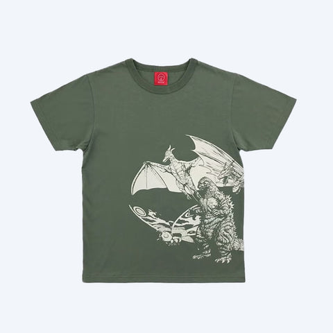Godzilla｜OJICO Glow T-shirt Monsters Olive