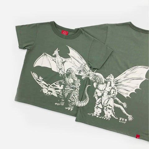 Godzilla｜OJICO Glow T-shirt Monsters Olive