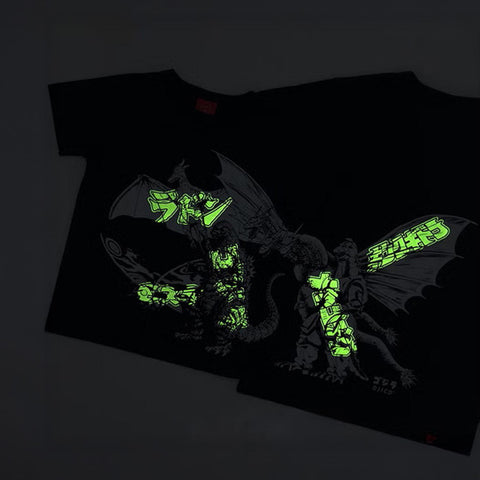 Godzilla｜OJICO Glow T-shirt Monsters Olive