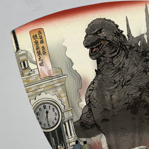 Godzilla Ukiyo-E “Invasion Of Tokyo Ginza” Uchiwa Fan