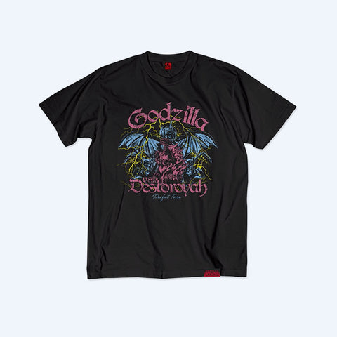 Godzilla vs. Destoroyah 30th Anniversary Scene Illustration T-Shirt 6 (Godzilla & Destoroyah) Black