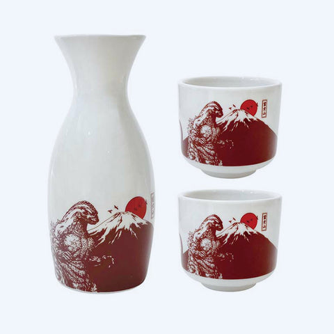 Godzilla Sake Bottle and sake cup Set