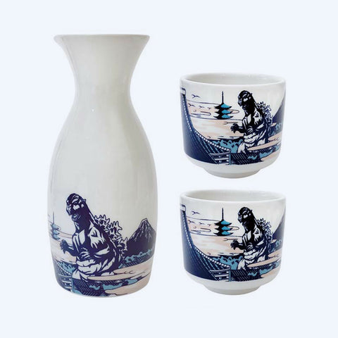 Godzilla Blue Sake Set