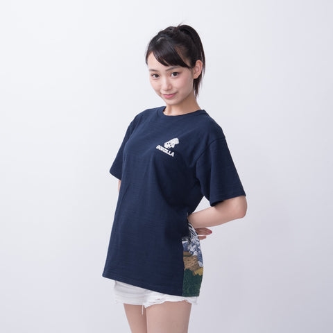 Godzilla and Sakura T-Shirt - Navy