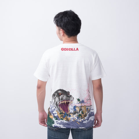 Godzilla and Sakura T-Shirt - White