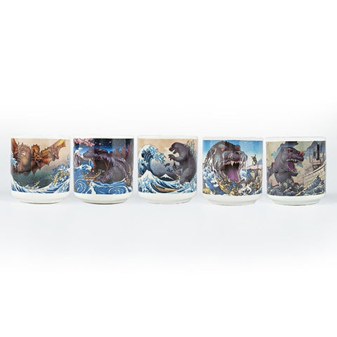 Godzilla Ukiyo-e Sake Cup 5-Piece Set