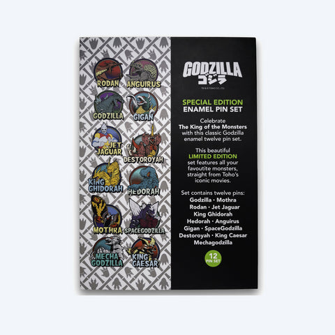 Godzilla Monsters Deluxe Enamel Pin Box Set