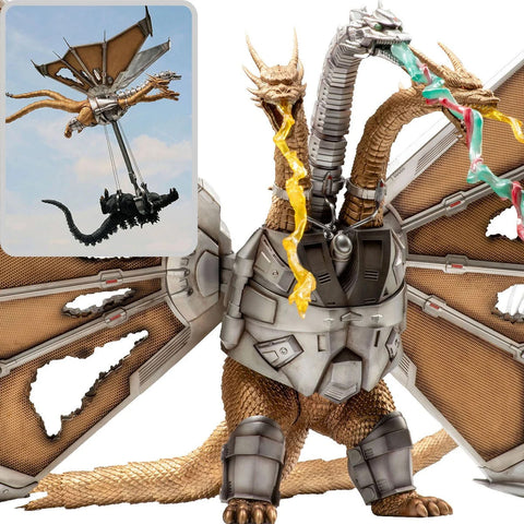 HIYA Mechanical King Ghidorah Battle Damaged Exquisite Basic Series Fig