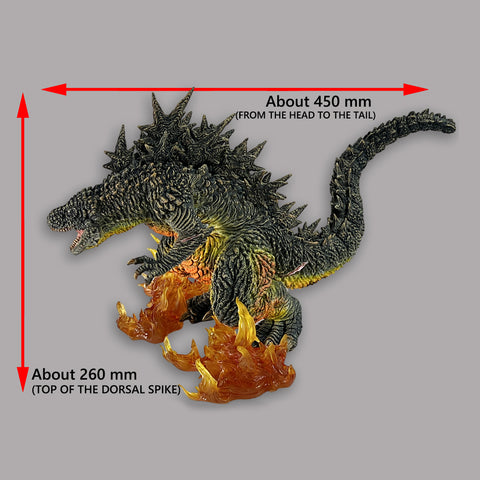 Godzilla Minus One First Form Odo Island Nightmare Version with Flaming Fire Effects 