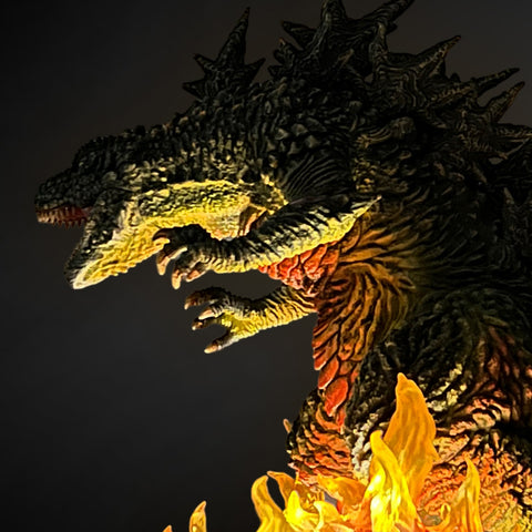 Godzilla Minus One First Form Odo Island Nightmare Version with Flaming Fire Effects 