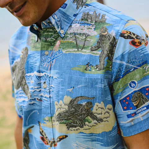 Reyn Spooner Los Angeles Dodgers Godzilla Aloha Shirt