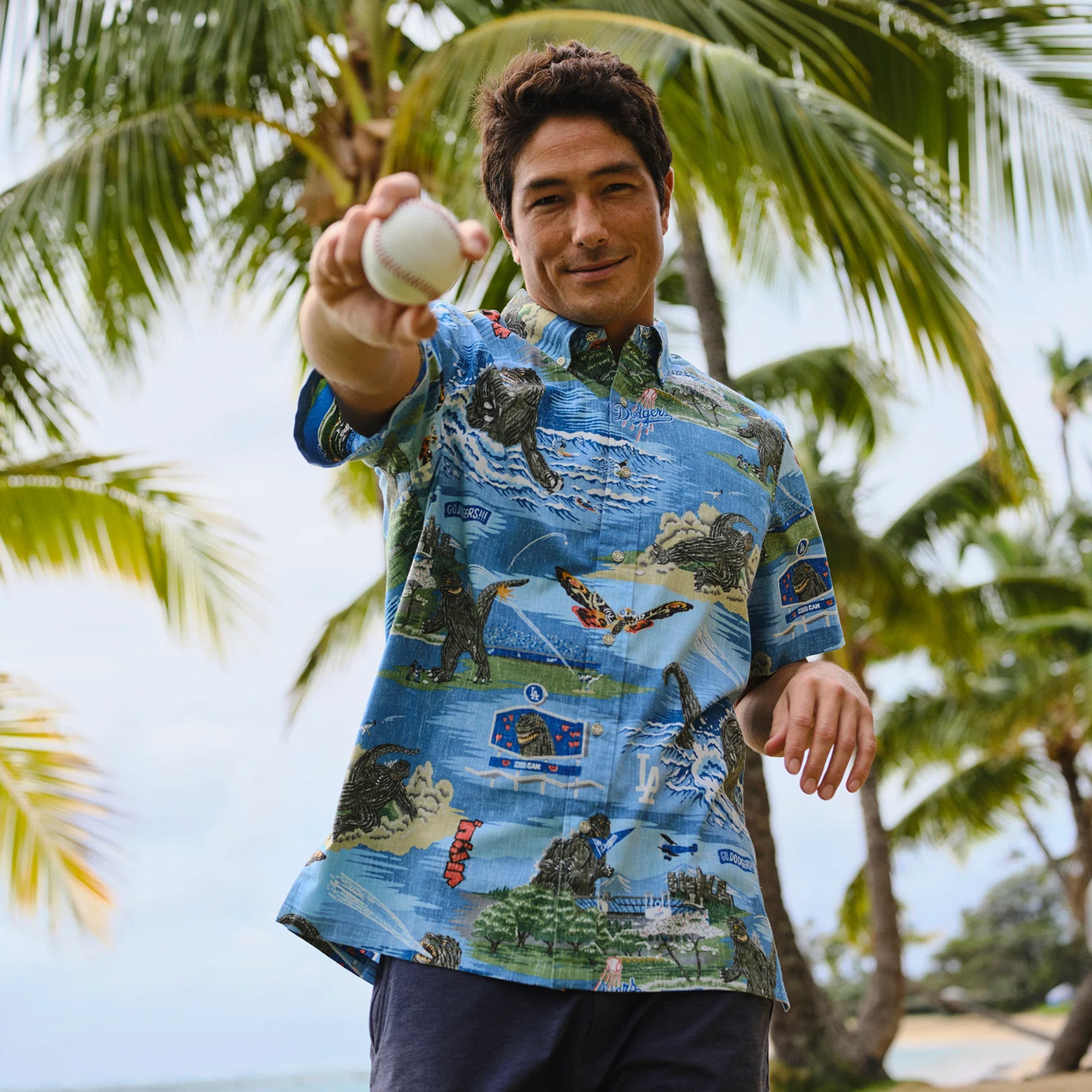 Reyn Spooner Los Angeles Dodgers Godzilla Aloha Shirt