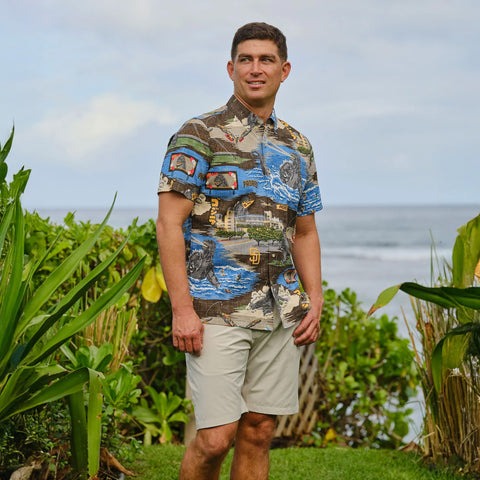 Reyn Spooner San Diego Padres Godzilla Aloha Shirt