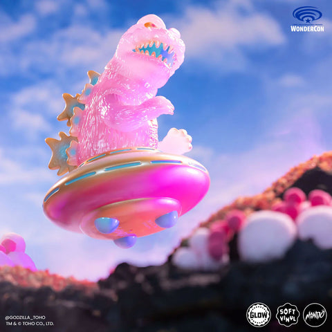 Godzilla UFO Vinyl Designer Figure by Octeel in Cherry Blossom