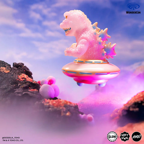 Godzilla UFO Vinyl Designer Figure by Octeel in Cherry Blossom