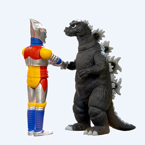 Toho ReAction Figures - Godzilla & Jet Jaguar shaking hands (2 Pack)