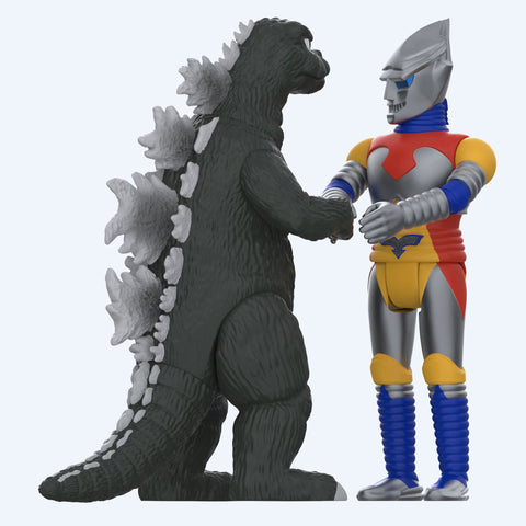 Toho ReAction Figures - Godzilla & Jet Jaguar shaking hands (2 Pack)