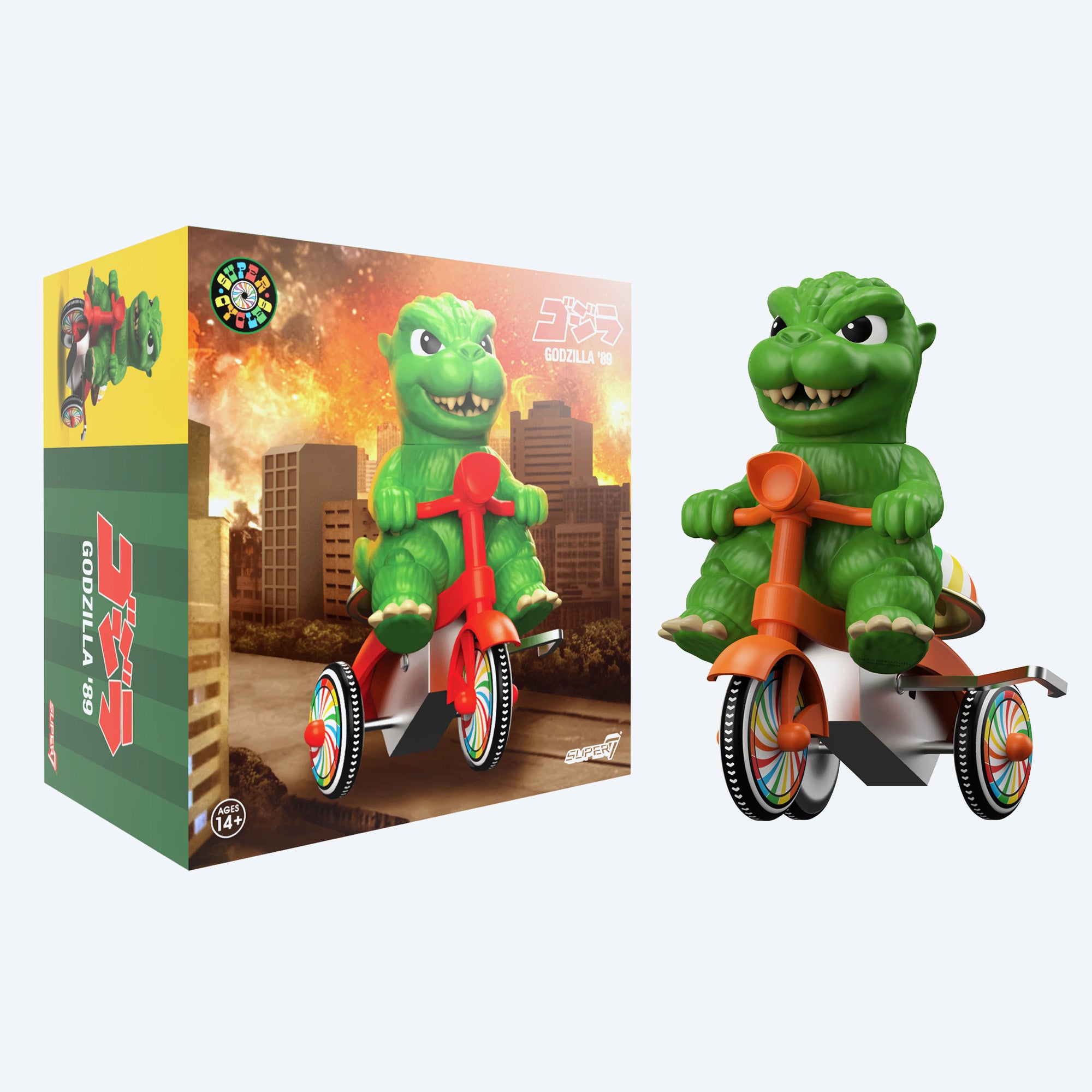 Super7 Super Cycles - Godzilla (Green w/ Red Trike)