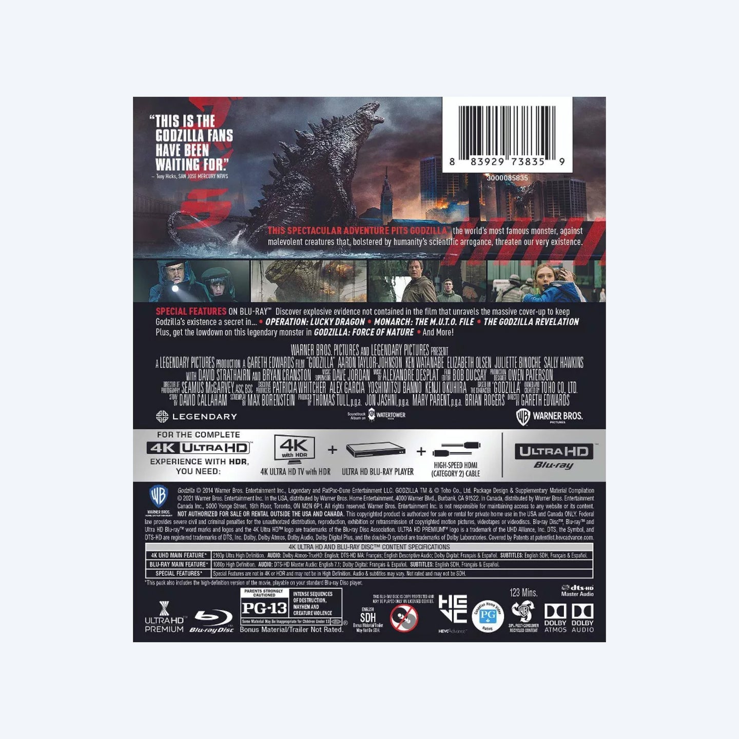 Godzilla (2014) 4K Ultra HD Blu-Ray