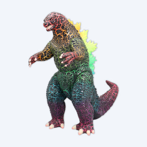 Spiral Toy Godzilla 2019 Painternet Rainbow Crackle Glow One-Off