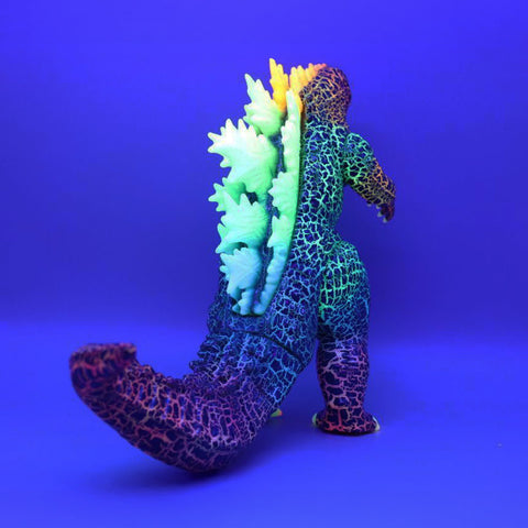 Spiral Toy Godzilla 2019 Painternet Rainbow Crackle Glow One-Off