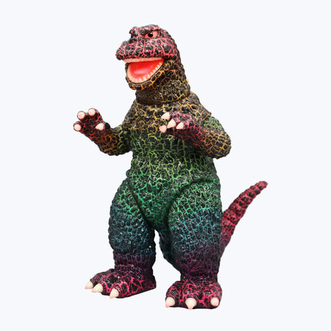 Spiral Toy Godzilla 1965 Painternet Rainbow Crackle Glow One-Off