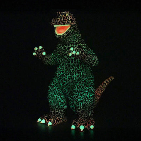 Spiral Toy Godzilla 1965 Painternet Rainbow Crackle Glow One-Off