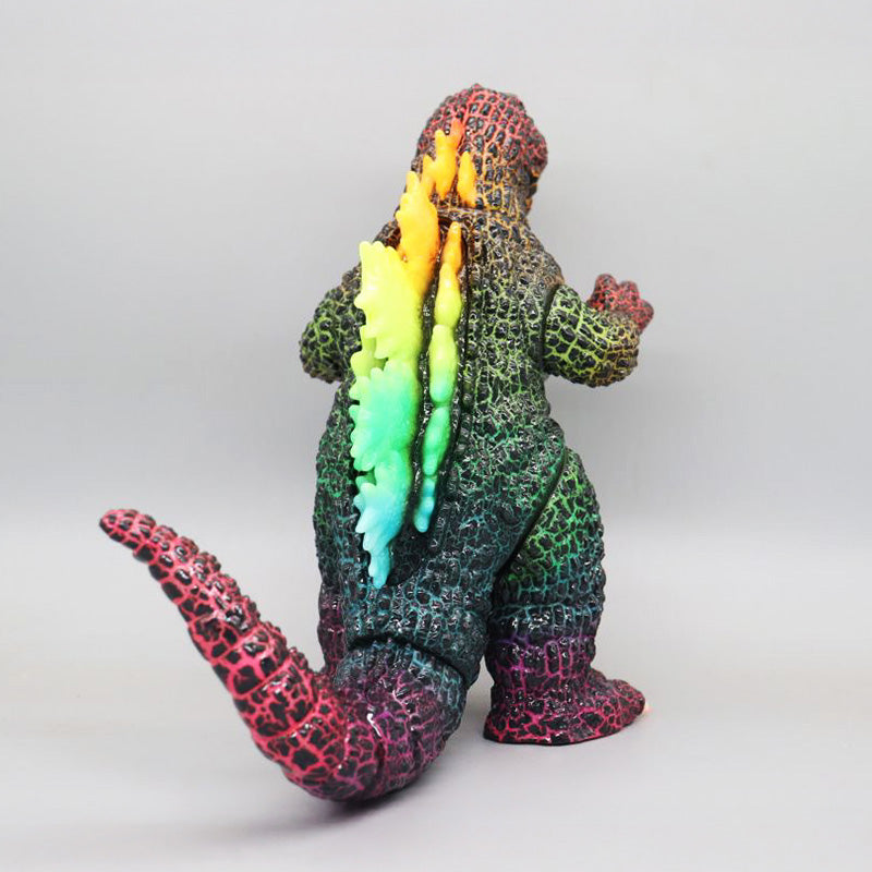 Spiral Toy Godzilla 1965 Painternet Rainbow Crackle Glow One-Off