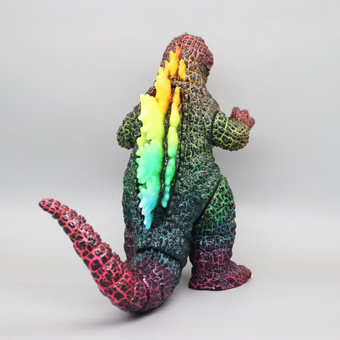 Spiral Toy Godzilla 1965 Painternet Rainbow Crackle Glow One-Off