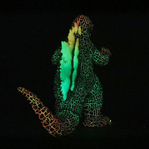 Spiral Toy Godzilla 1965 Painternet Rainbow Crackle Glow One-Off