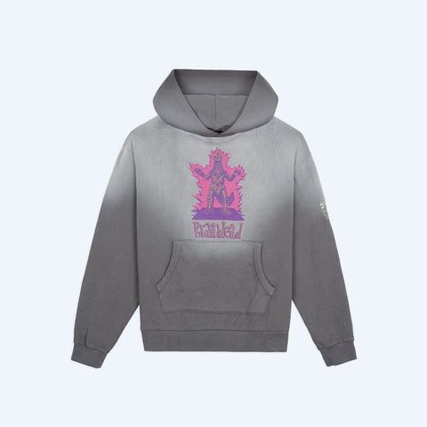 Brain Dead x Godzilla Vintage Wash Padded Elbow Hoodie