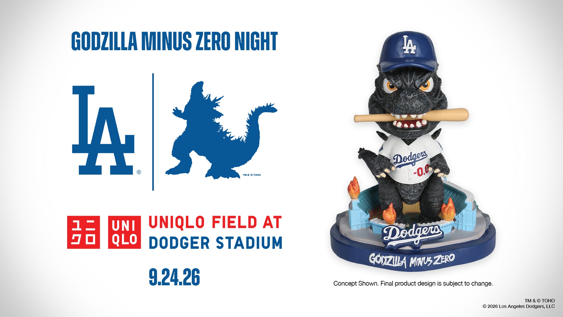 Los Angeles Dodgers Announce Godzilla Minus Zero Night at Dodger Stadi