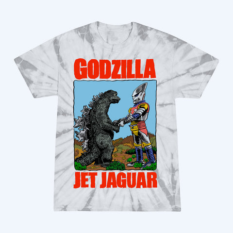 Godzilla & Jet Jaguar: Victory Handshake Tie-Dye T-Shirt