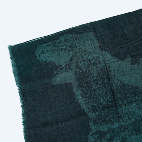 Hirose Dyeworks Dual Godzilla Silk Scarf in Green