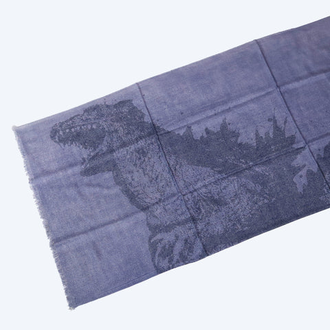 Hirose Dyeworks Dual Godzilla Silk Scarf in Blue